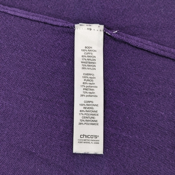 Chico's Women Purple Open Long Cardigan Sweater Lightweight Size S / 4 - Picture 6 of 8
